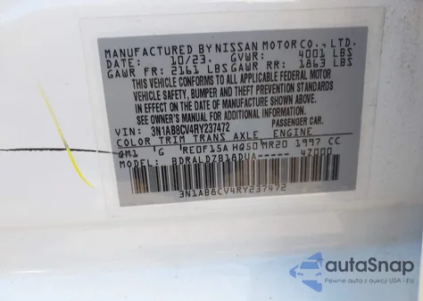 2024 Nissan Sentra Sv Xtronic Cvt from USA, damaged, VIN 3N1AB8CV4RY237472